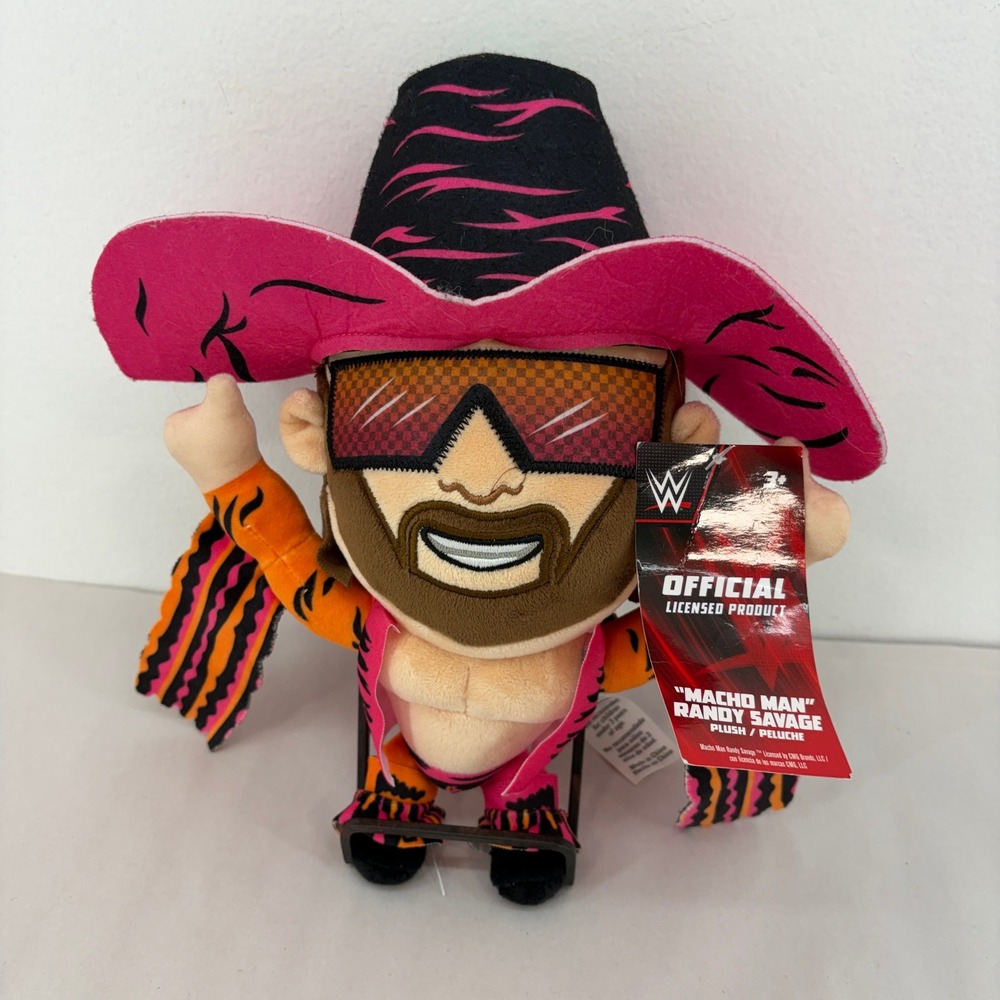 WWE Macho Man Randy Savage 9in Plush Official Licensed Pink Orange 560286-021